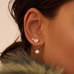 Beloro Jewels Regalo d'Amore 9 karat gold bracelet and ear studs gift set with heart BO90054