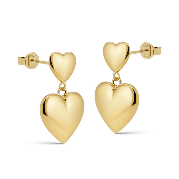 Karma 925 Sterling Silver Tirsa Duo Hearts Earrings X207GP