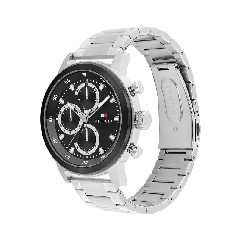 Tommy Hilfiger Rocky Zilver en Zwart Herenhorloge TH1792181-zoom-