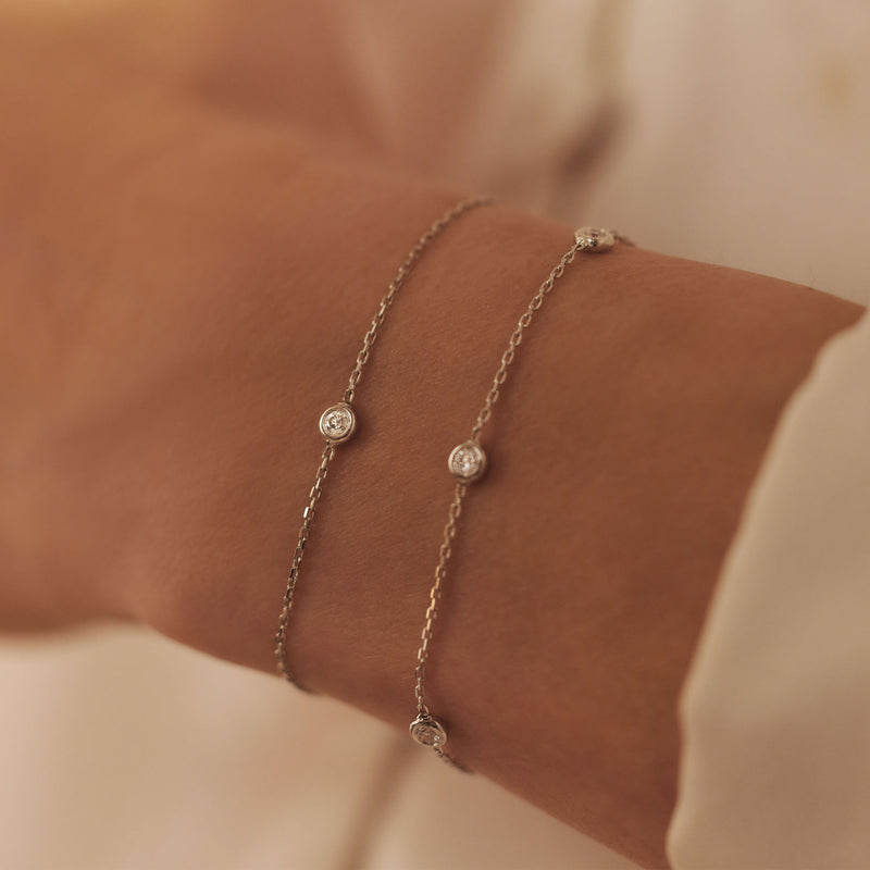 Isabel Bernard De la Paix Alfie 14 karaat witgouden armband | diamant 0.05 ct | IBD320004-zoom-