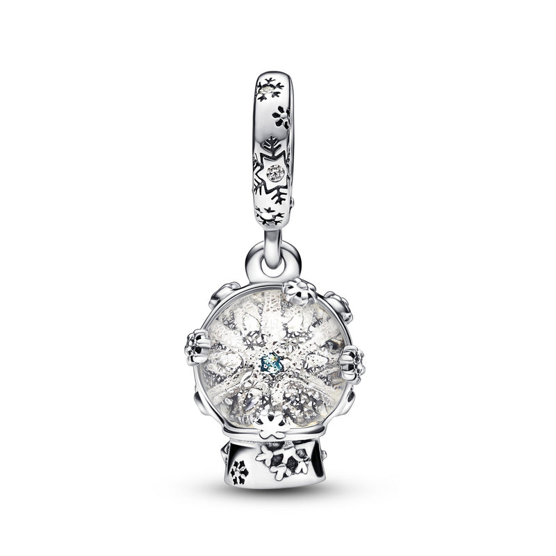 Pandora Moments 925 Sterling Silver Snowflake Snowglobe Charm 792369C01-zoom-