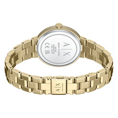 Armani Exchange Round Gold Watch with Gold Bracelet AX7177SET