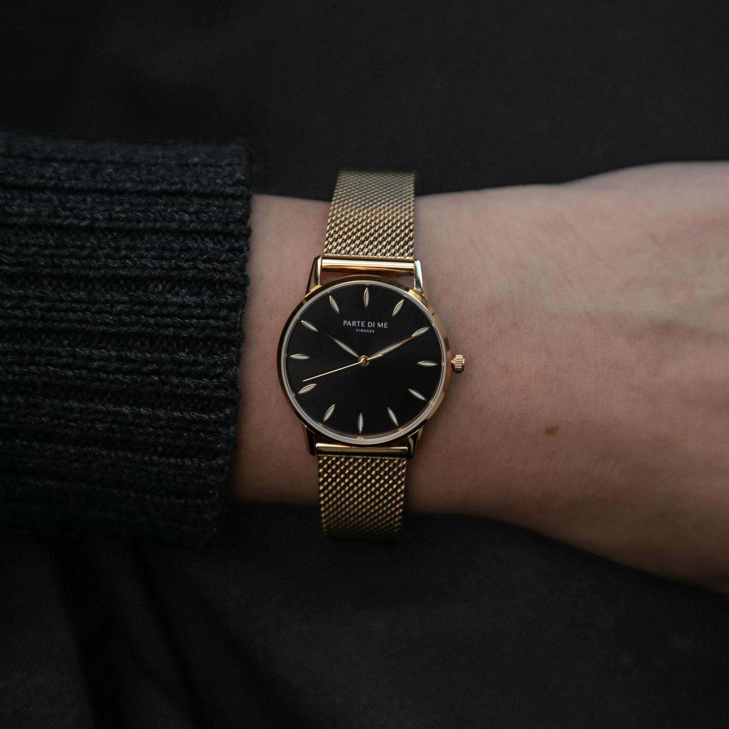 Parte Di Me Orologio round ladies watch gold coloured and black PDM09052