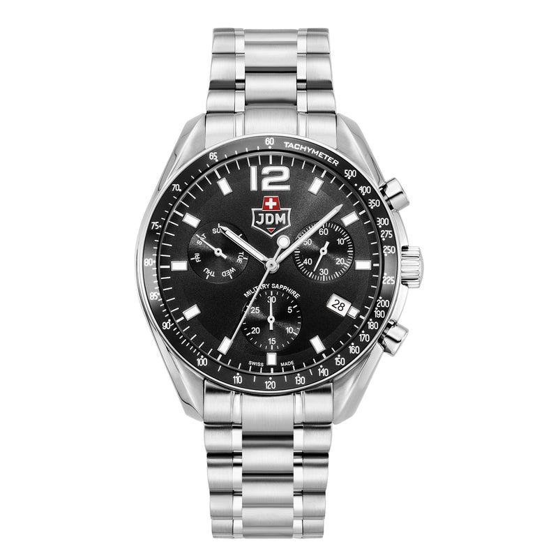 JDM Military Swiss Precision Zwart Herenhorloge JDM-WG021-01-zoom-