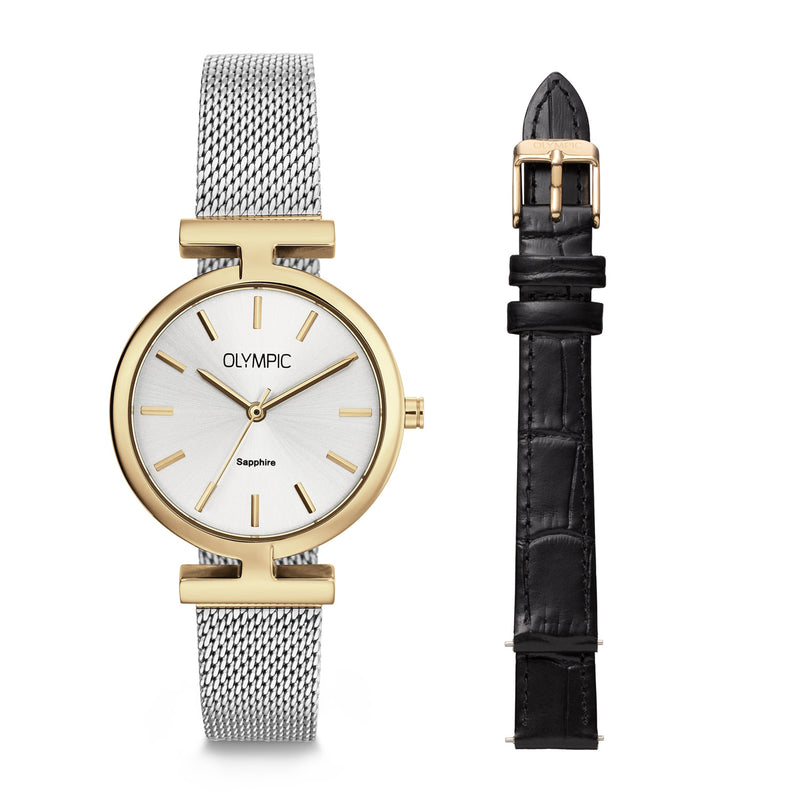 Olympic Horizon Goud en Zilver Dameshorloge OL90DDS001B-zoom-
