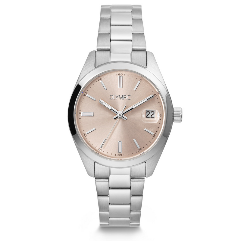 Olympic Louise Zilver en Roze Dameshorloge OL75DSS002-zoom-