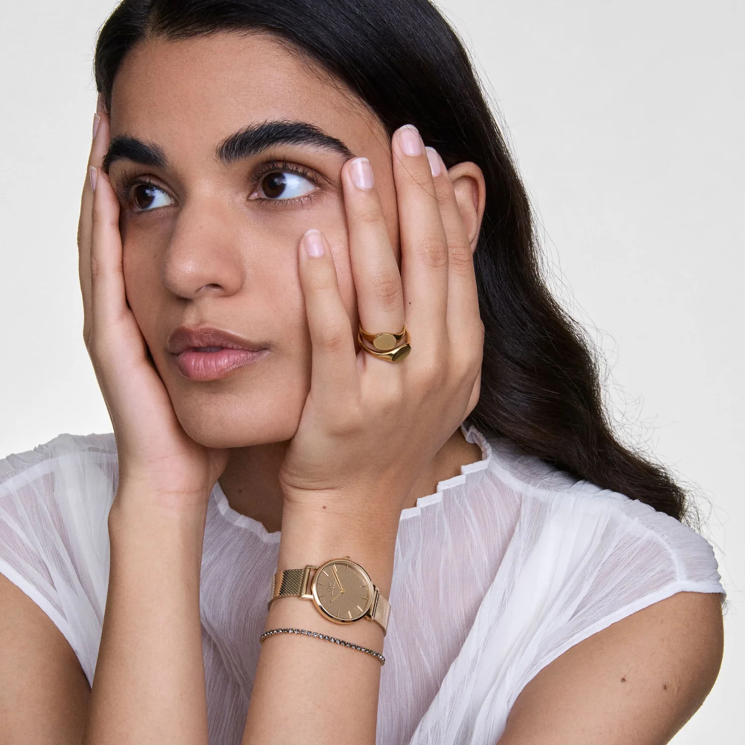 Daniel Wellington Petite&Quadro Mini Reflection Gold Women's Watch DW00100797