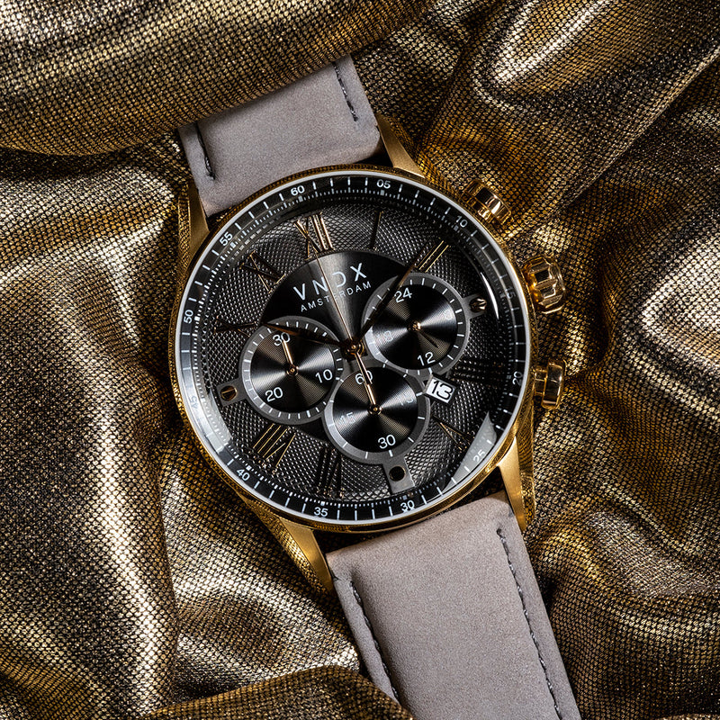 VNDX The Chief Gold Leder Grijze Heren Horloge 2003-LD33056-16-zoom-
