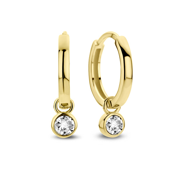 Violet Hamden Venus 925 Sterling Zilveren Gold Plated Creolen met Geboortesteen VH360015-JUL