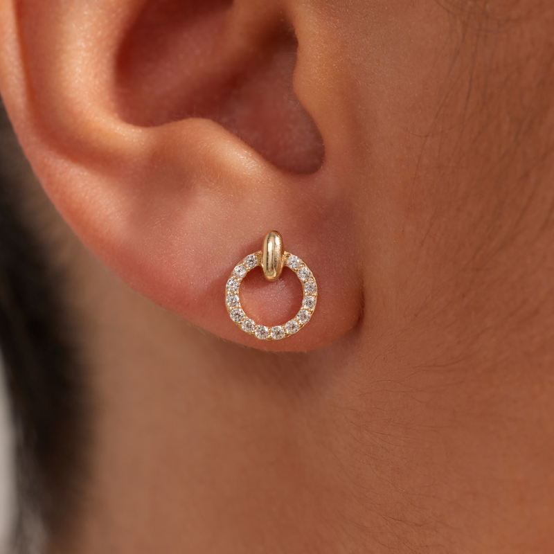 Beloro Jewels Monte Napoleone Irene 9 karaat oorknoppen met zirconia stenen BO360124-zoom-