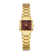 Parte di Me Orologio vierkant dameshorloge goudkleurig en donker bruin PDM09031