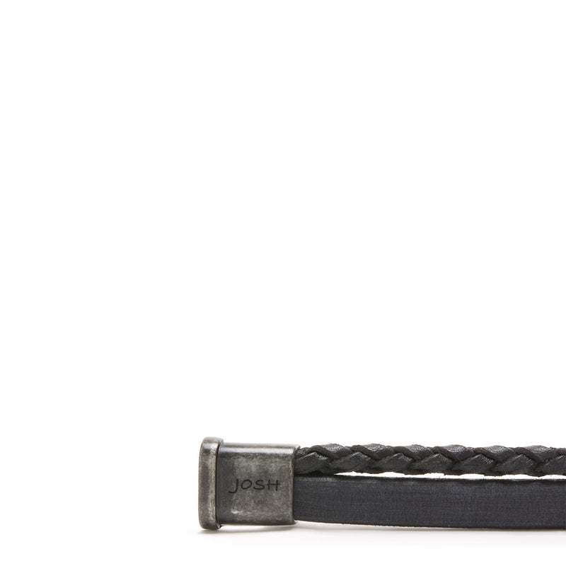 Josh Vintage Black Bracelet 09264-BRA-VB/BLACK/L-zoom-