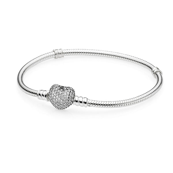 Pandora Silver Pave Heart Bracelet 590727CZ-16 (16.00 cm)