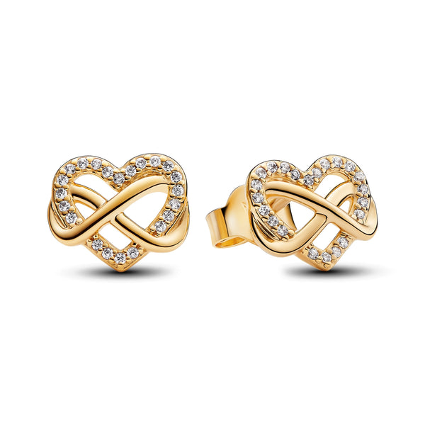 Pandora Moments Gold Plated Sprankelende Oneindigheid Hart Oorknoppen 262667C01