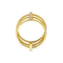 Isabel Bernard Cour d'Honneur Adora 14 karat golden 3-piece multiring with zirkonia stones IB330105-52