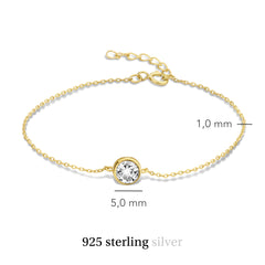 Violet Hamden Venus 925 Sterling Silver Gold-coloured BraceletwithBirthstone VH320010-JUL