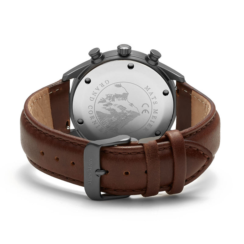 Mats Meier Grand Cornier Chrono Gunmetal/DonkerBruine Horloge MM00104-zoom-