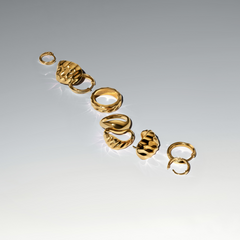 Pandora Essence Gold Plated Rippled Wide Hoop Earrings 263879C00
