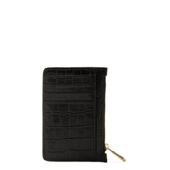 Isabel Bernard Honoré Aveline croco Black Leather Card Holder made of Calfskin IB27018
