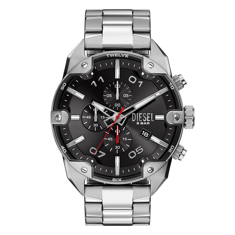 Diesel Spiked Round Black Dial Watch DZ4709-zoom-
