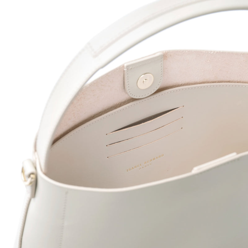 Isabel Bernard Montmarte Béatrice crème leren handtas van natuurleer IB25095-370-zoom-