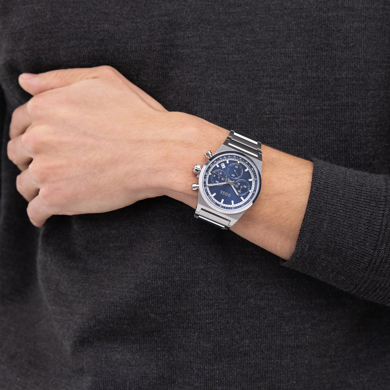 Hugo Boss CANDOR CHRONO Blauw Heren Horloge 2002-HB1514250