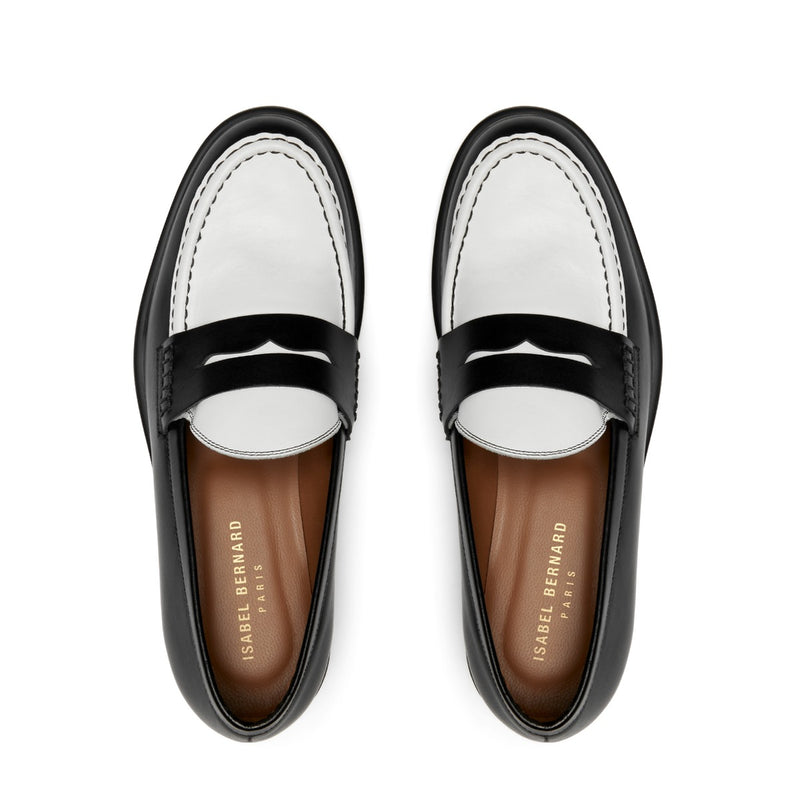 Isabel Bernard Vendôme Blandine Zwart en Wit Kalfsleren Loafers IB51015-10176-37-zoom-