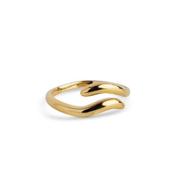 ENAMEL Copenhagen Recycled 925 Sterling Silver Gold Plated Adjustable Ring R100G