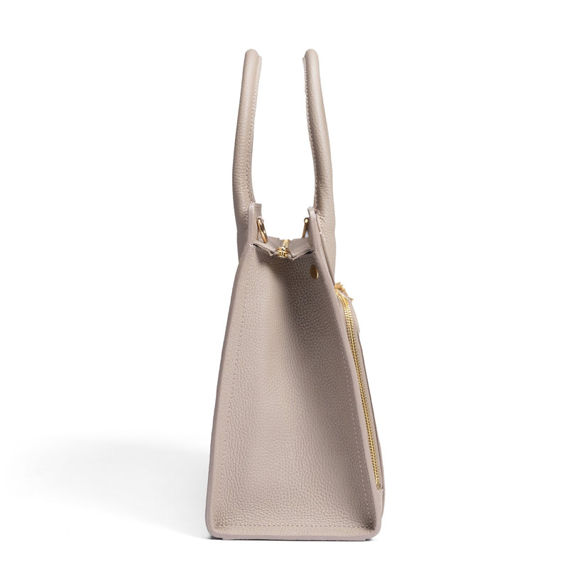 Isabel Bernard Honoré Nadine taupe kalfsleren handtas met 13 inch laptopvak IB25110-078-13-zoom-