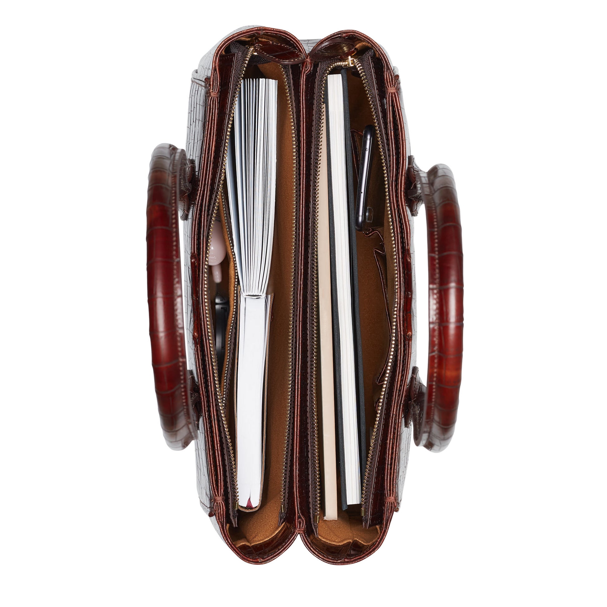 Isabel Bernard Honoré Cloè Croco Brown Handbag IB25006