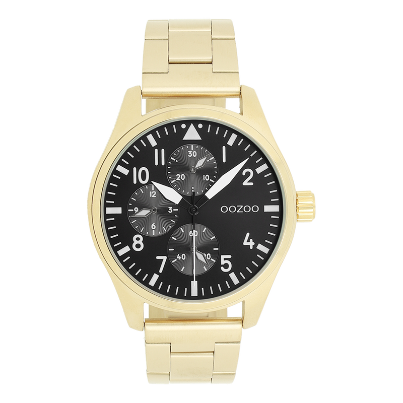 OOZOO Timepieces Goud en Zwart Herenhorloge C11507-zoom-