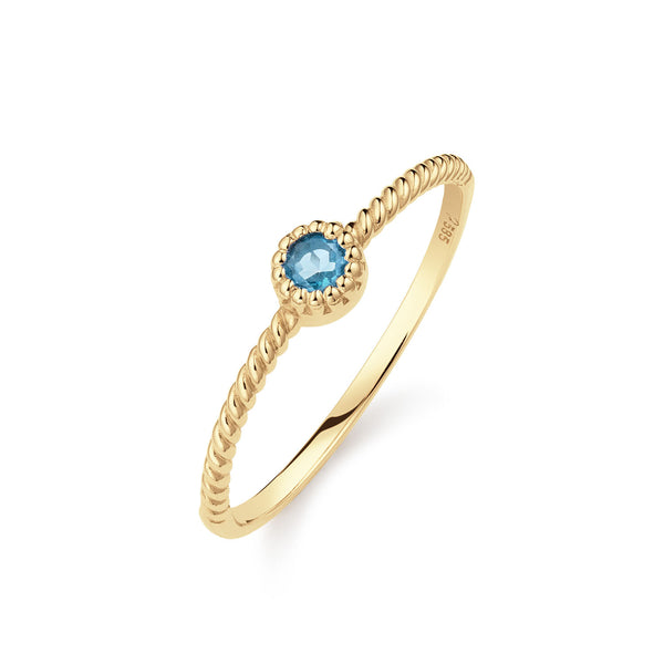 Grimaldi Blue Topaz Ring | 14 karaat goud