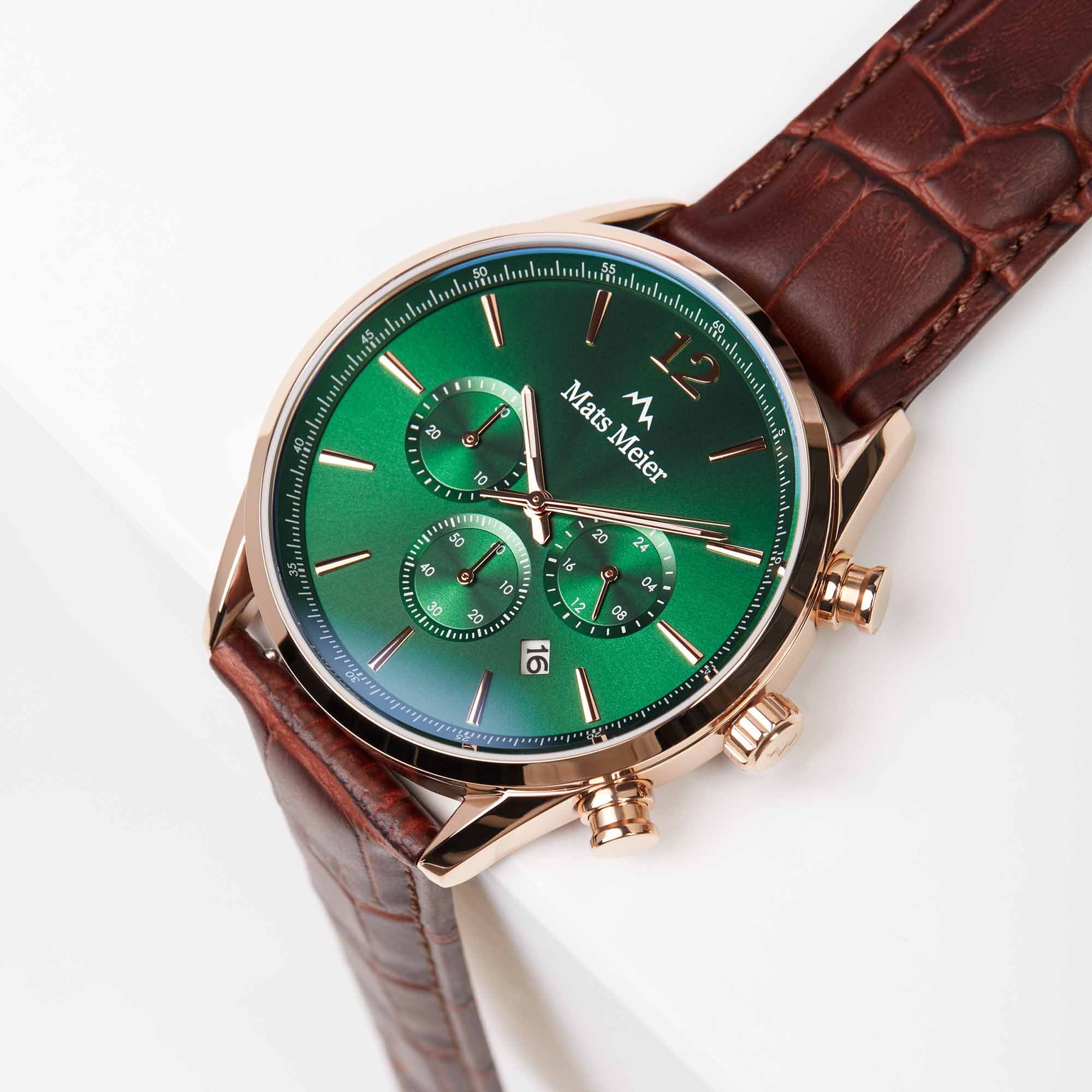 Mats Meier Grand Cornier Chrono Green/Rosegold coloured Watch MM00114