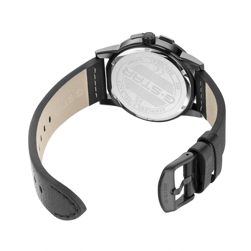 G-STAR Constructed Zwart Leren Herenhorloge GSW.506.02-zoom-
