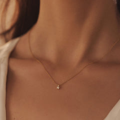 Isabel Bernard De la Paix Christine 14 Carat Golden Necklace | diamond 0.10 ct | IBD350003