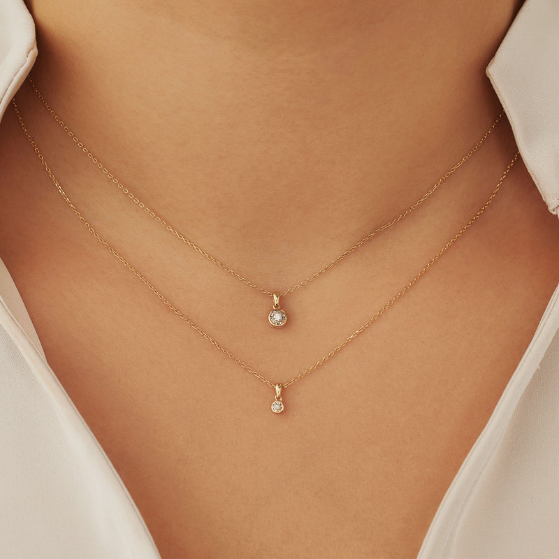 Isabel Bernard De La Paix Inaya 14 Karaat Gouden Collier | Diamant 0.01 ct | IBD350021-zoom-