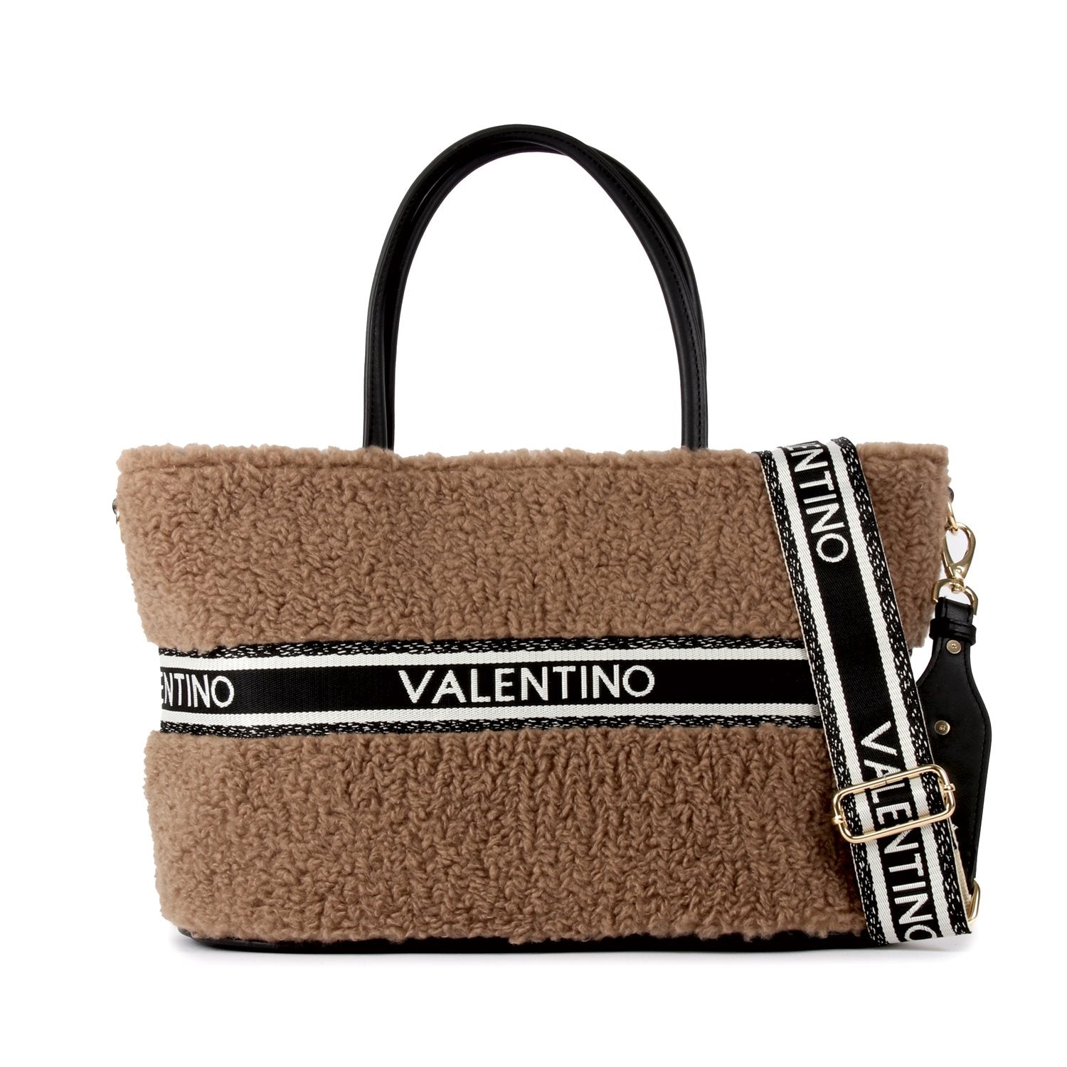 Valentino Bags Jane Taupe Black Shopper VBSAC001G51