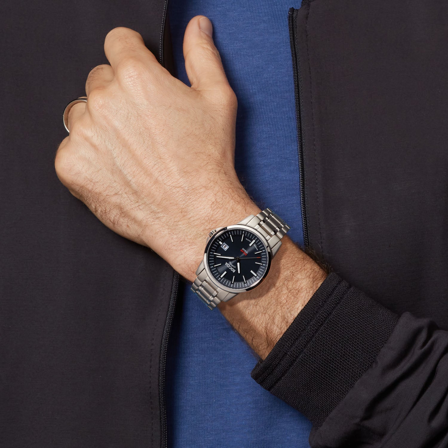 Boccia Titanium Blauw Heren Horloge 2002-3643-05