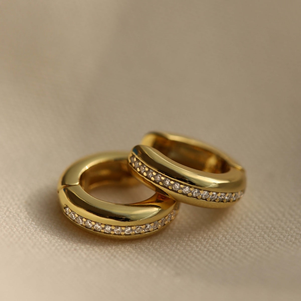 Karma Hoops 14 karat gold plated Hoop Earrings H447GP