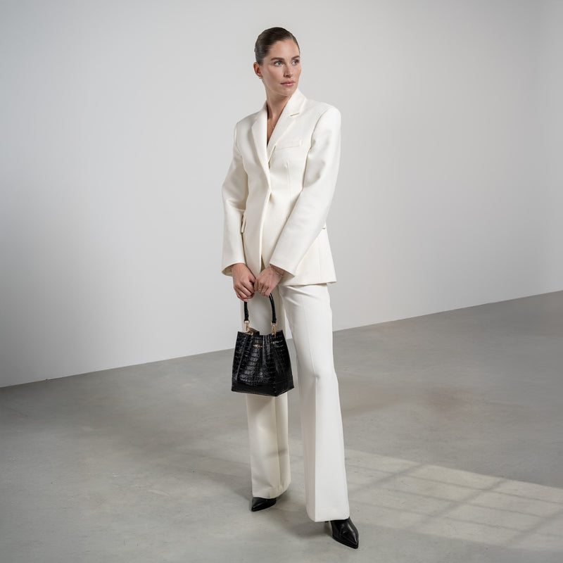 Isabel Bernard Femme Forte Minette Croco Zwarte Kalfsleren Handtas IB21114-201-zoom-