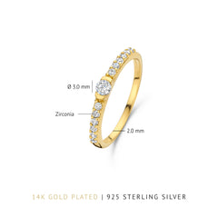 Parte Di Me Santa Maria della Base 925 sterling Silver gold plated Ring PDM33026-60