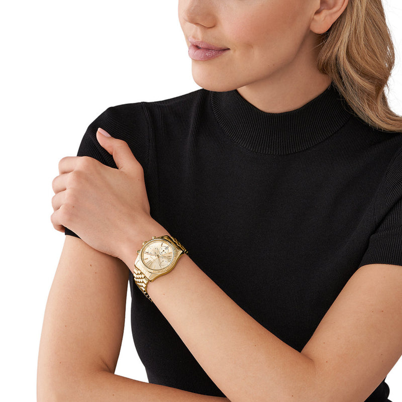 Michael Kors Lexington Chronograaf Dames Horloge MK7378-zoom-
