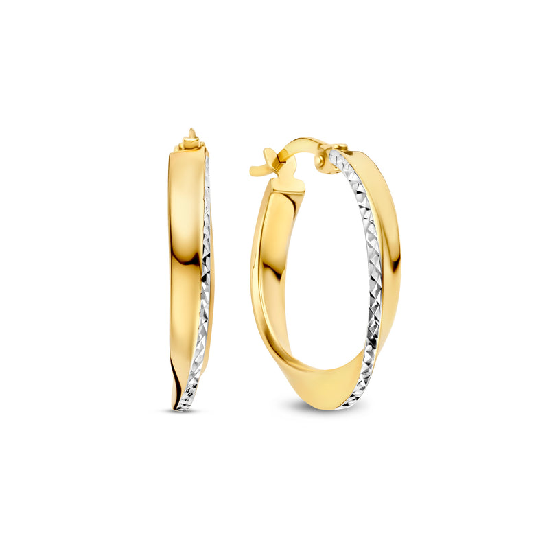 Isabel Bernard Rivoli Laura 14 karaat gouden oorringen met Diamond Cut IB360258-zoom-