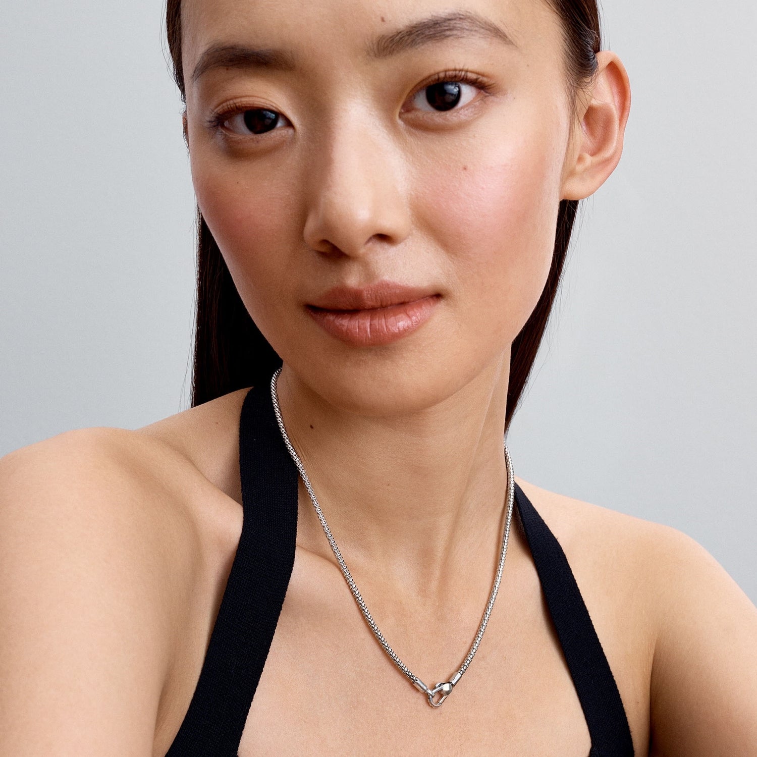 Pandora Charm Holders 925 Sterling Silver Studded Chain Necklace 393682C00-45