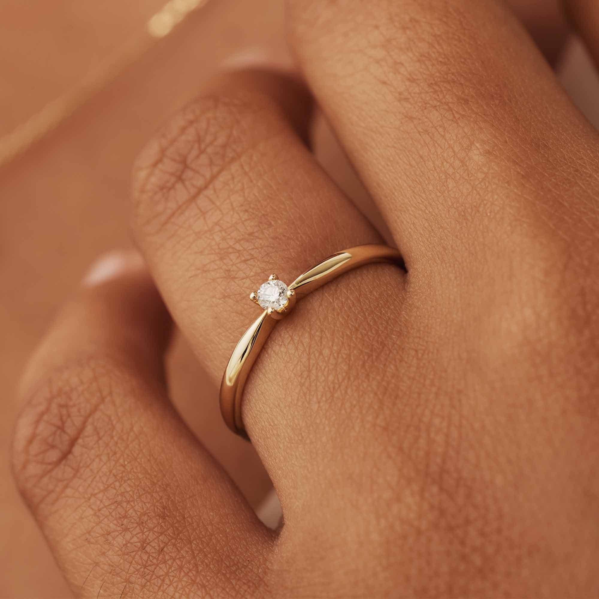 Isabel Bernard De la Paix Céline 14 Carat Gold Ring | diamond 0.05 ct | IBD330001-48