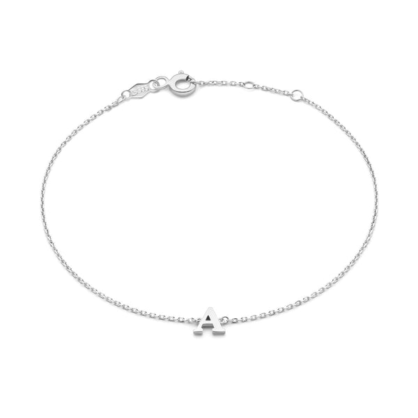 Isabel Bernard Saint Germain Rachel 14 Karaat Witgouden Initial Armband IB320041 (Letter: A-Z)