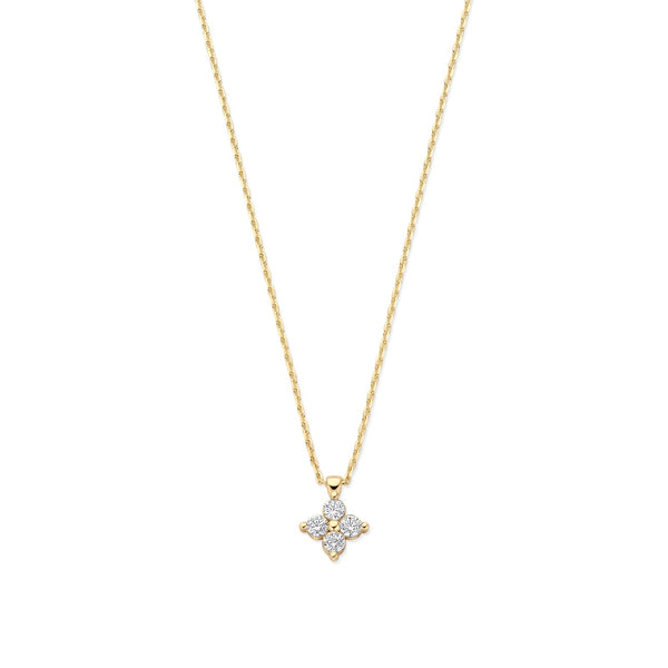 Le Marais Audrey 14 karaat gouden ketting met zirkonia stenen