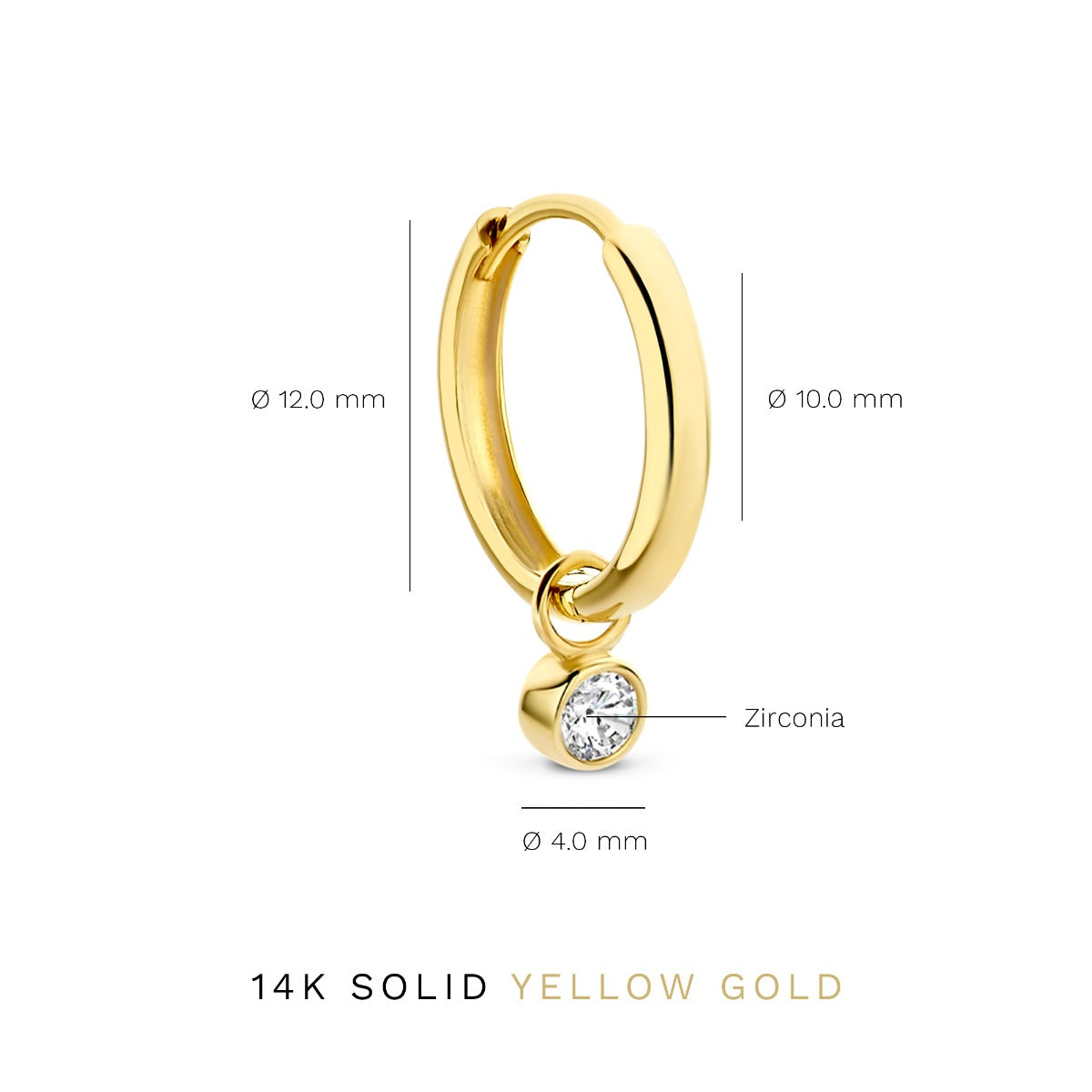 Isabel Bernard Rivoli Aélys 14 Carat Golden Hoop Earrings IB360156