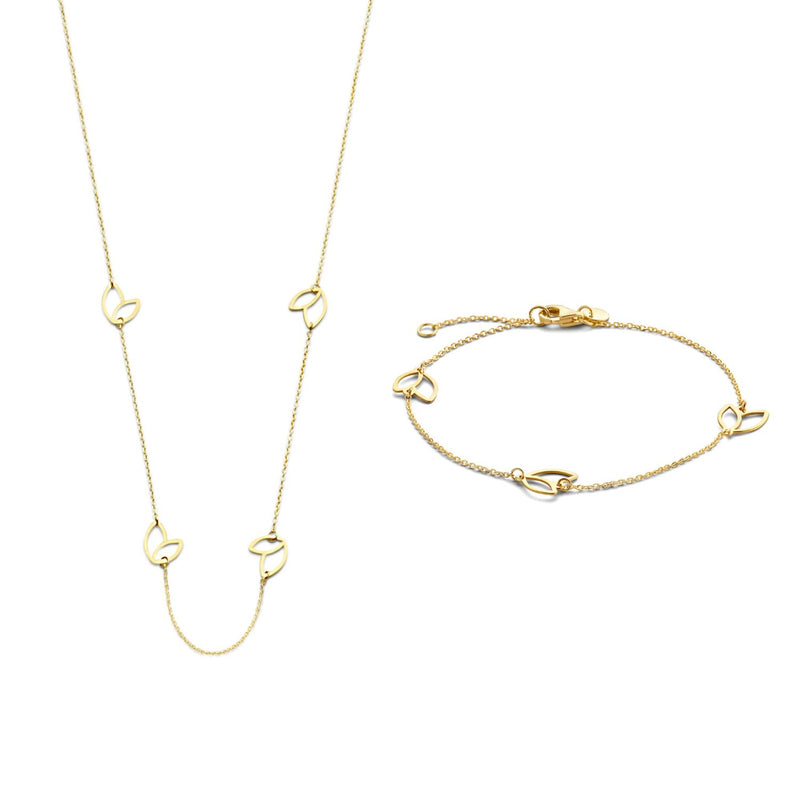 Isabel Bernard Cadeau d'Isabel 14 karaat gouden ketting en armband giftset IB90187-zoom-