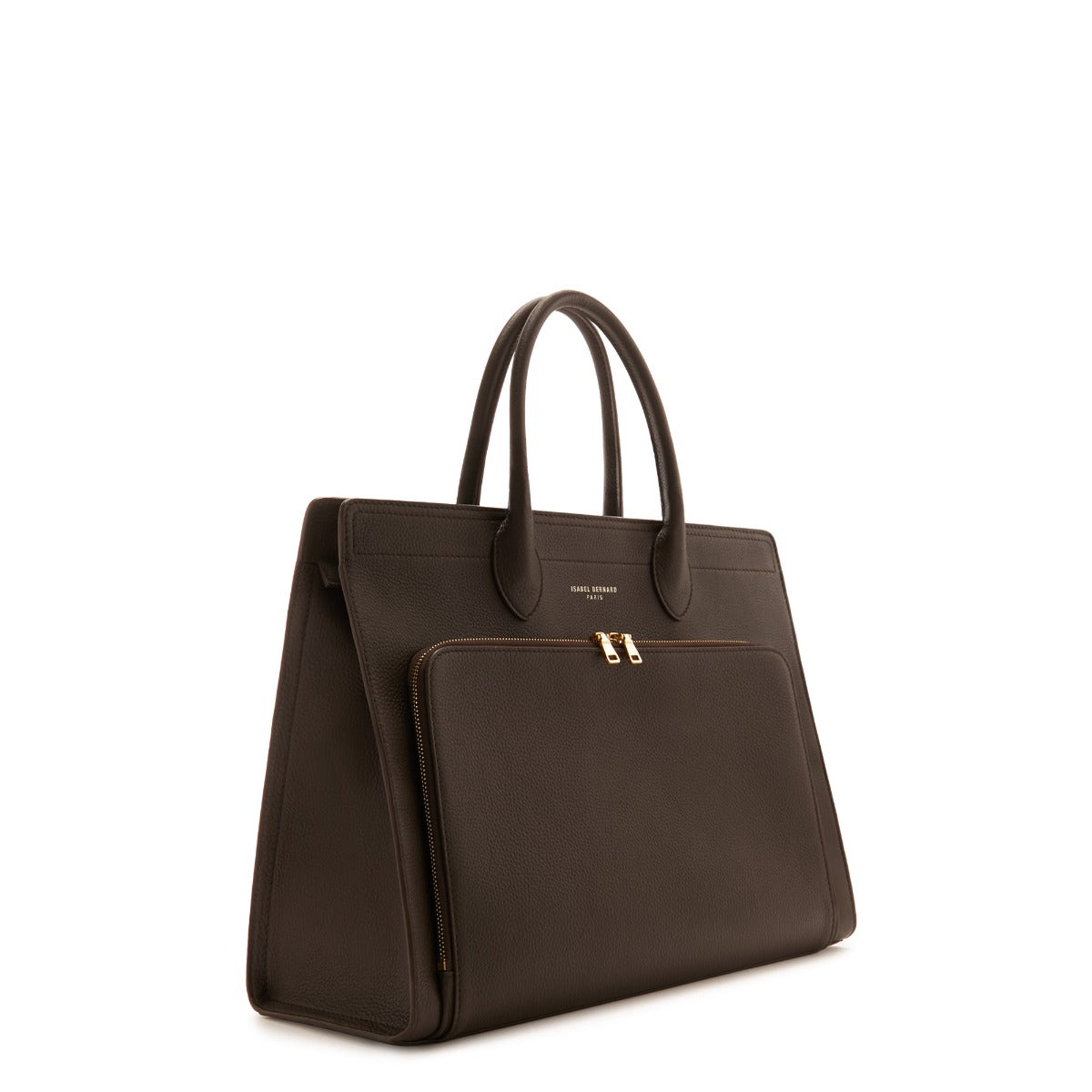 Isabel Bernard Honoré Nadine Brown Calfskin Leather Handbag with Laptop Compartment IB25087